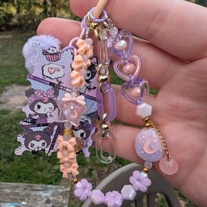 Cute Purple and Pink Kids Charm Keychain